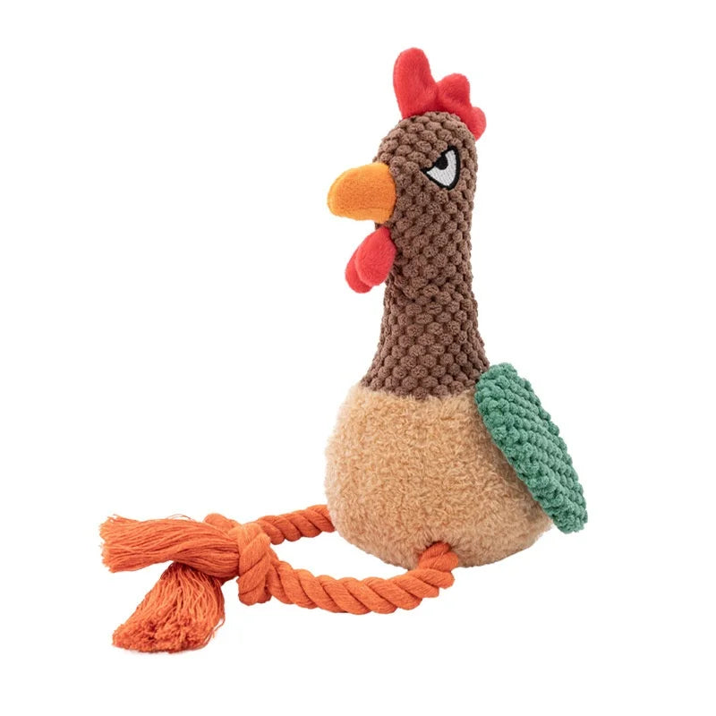 Small Plush Raw Chicken Rope Dog Toys Rooster Squeak Durable Toy Dogs Cook Chew Indestructible Dog Sound Toy Puppy Pet Supplies