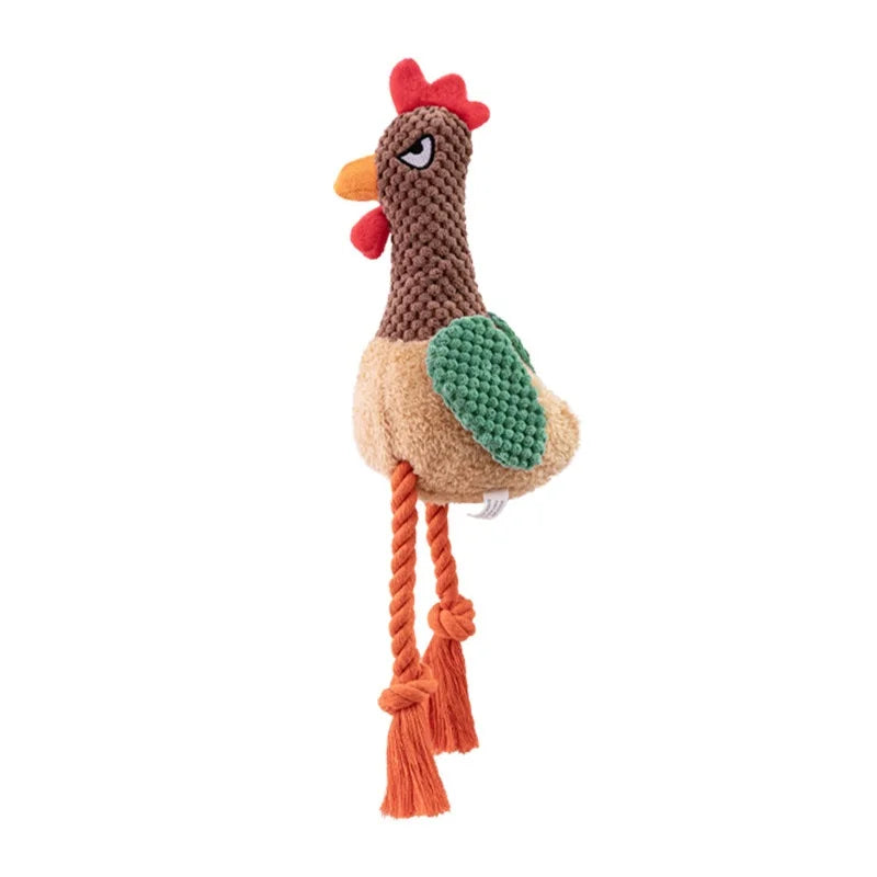 Small Plush Raw Chicken Rope Dog Toys Rooster Squeak Durable Toy Dogs Cook Chew Indestructible Dog Sound Toy Puppy Pet Supplies