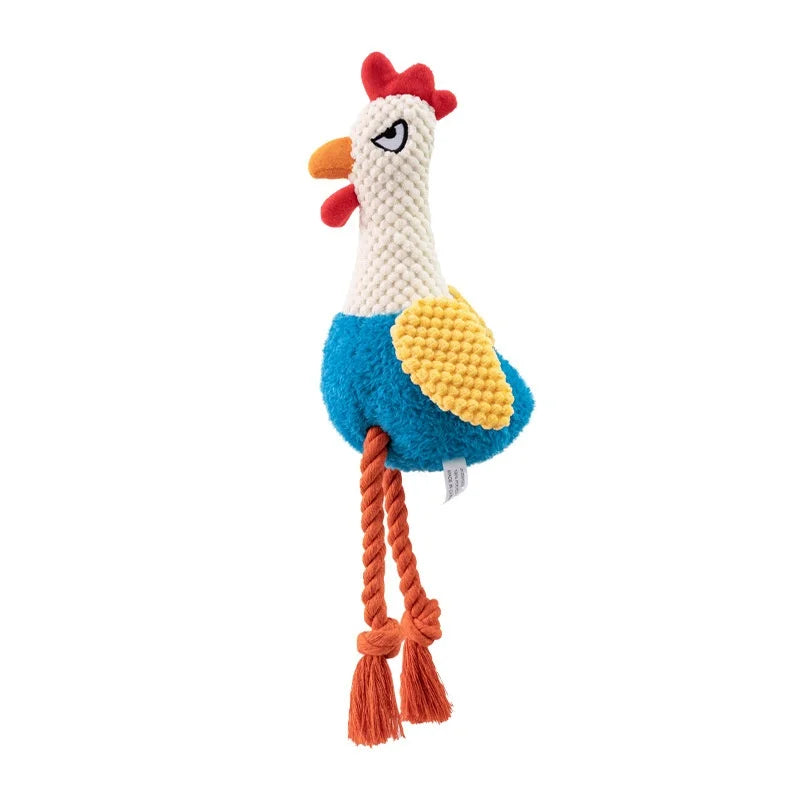 Small Plush Raw Chicken Rope Dog Toys Rooster Squeak Durable Toy Dogs Cook Chew Indestructible Dog Sound Toy Puppy Pet Supplies