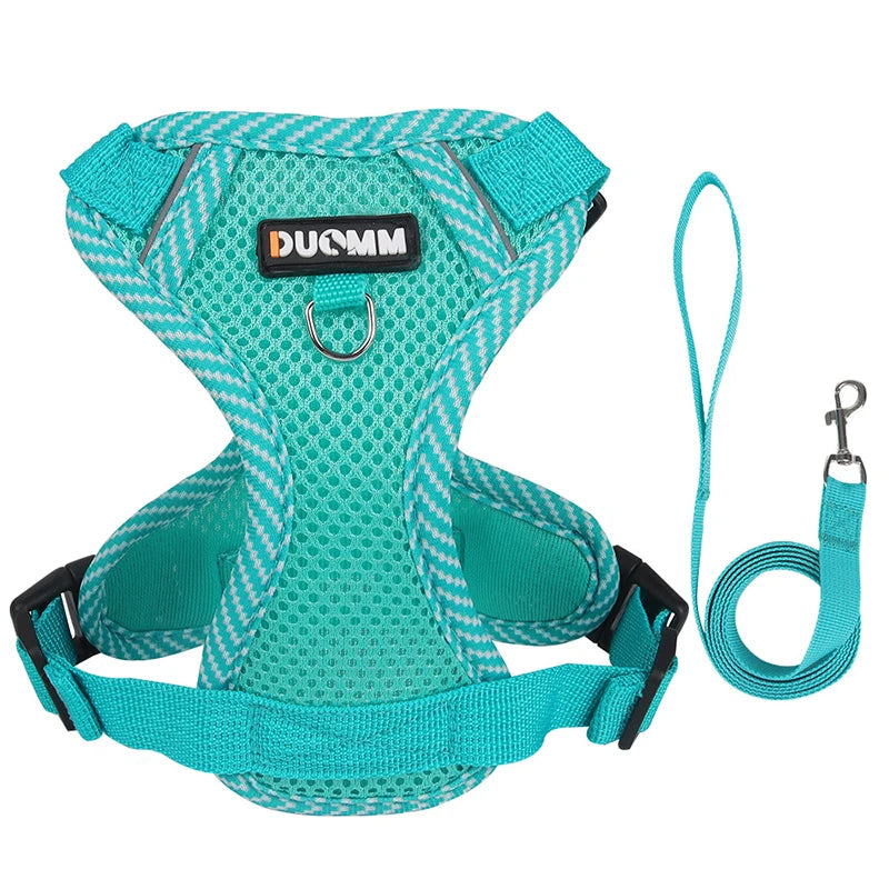 Blue Reflective Breathable Dog Harness and Leash Set Pet Chest Strap Dopamine Pet Supplies Dog Accessories for Small Dogs 2026